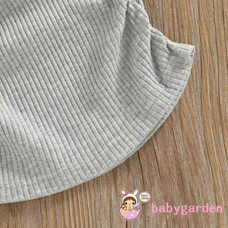 BABYGARDEN-1-6years Baby Girls Casual Dress Solid Color Ribbed Sleeveless Sling One Shoulder Summer Beach Dress