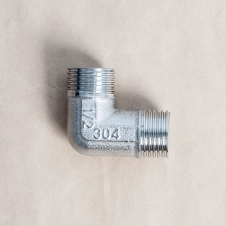 Co 1/2'' (21), cút hai đầu ren ngoài (cong 90 độ) - Bằng Inox 304