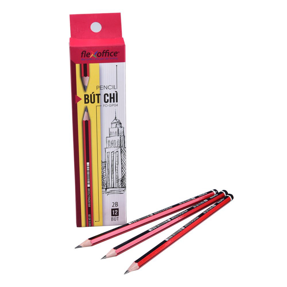 Hộp 12 cây Bút chì gỗ 2B thân lục giác TL GP-04