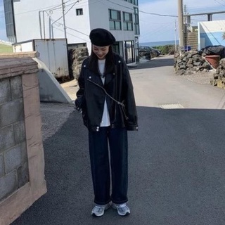 Áo da dáng Biker form rộng, Chất da mềm nhẹ Ulzzang .