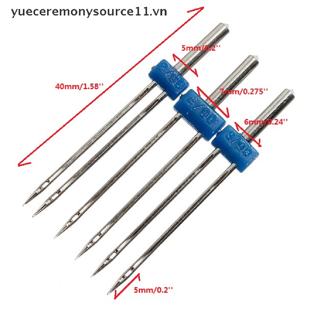 Bộ 3 Kim Đôi Kích Thước 2.0 / 90 3.0 / 90 4.0 / 90 Cho Máy May