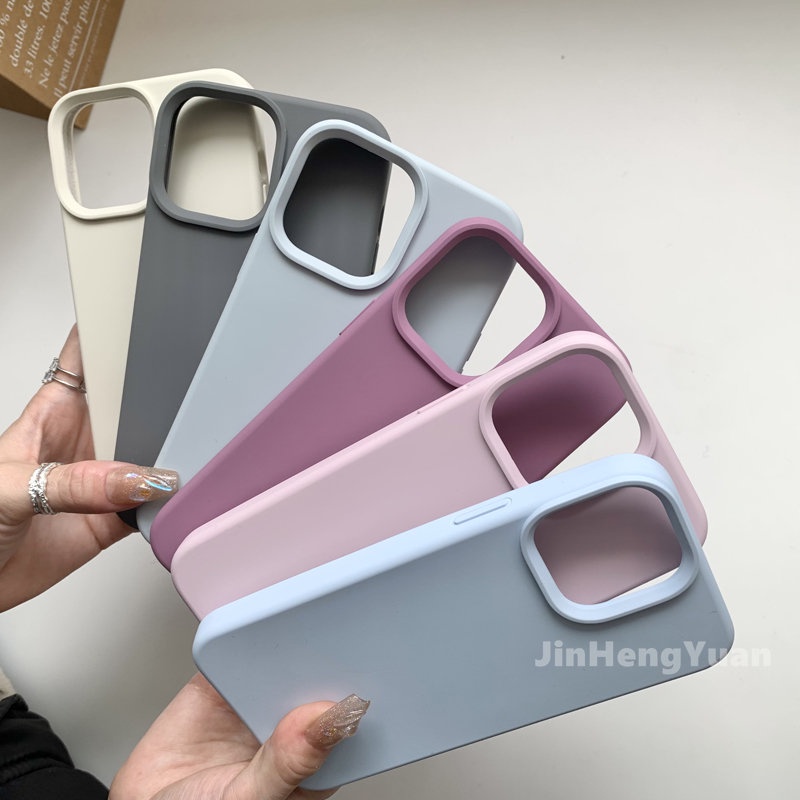 Ốp Điện Thoại Silicon Mềm Có Khung Bảo Vệ Camera Cho Iphone 14 Plus Pro Max