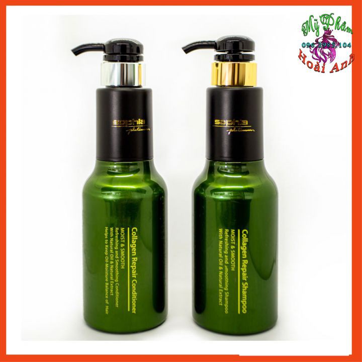 Cặp dầu gội xả Sophia Collagen Repair Shampoo And Conditioner phục hồi tóc khô hư tổn 500ml x 2