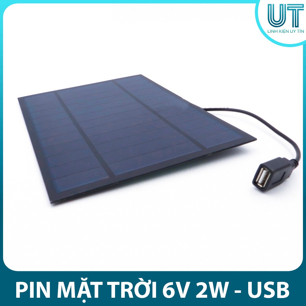 Pin Mặt Trời 6V 2W Tích Hợp Cổng USB