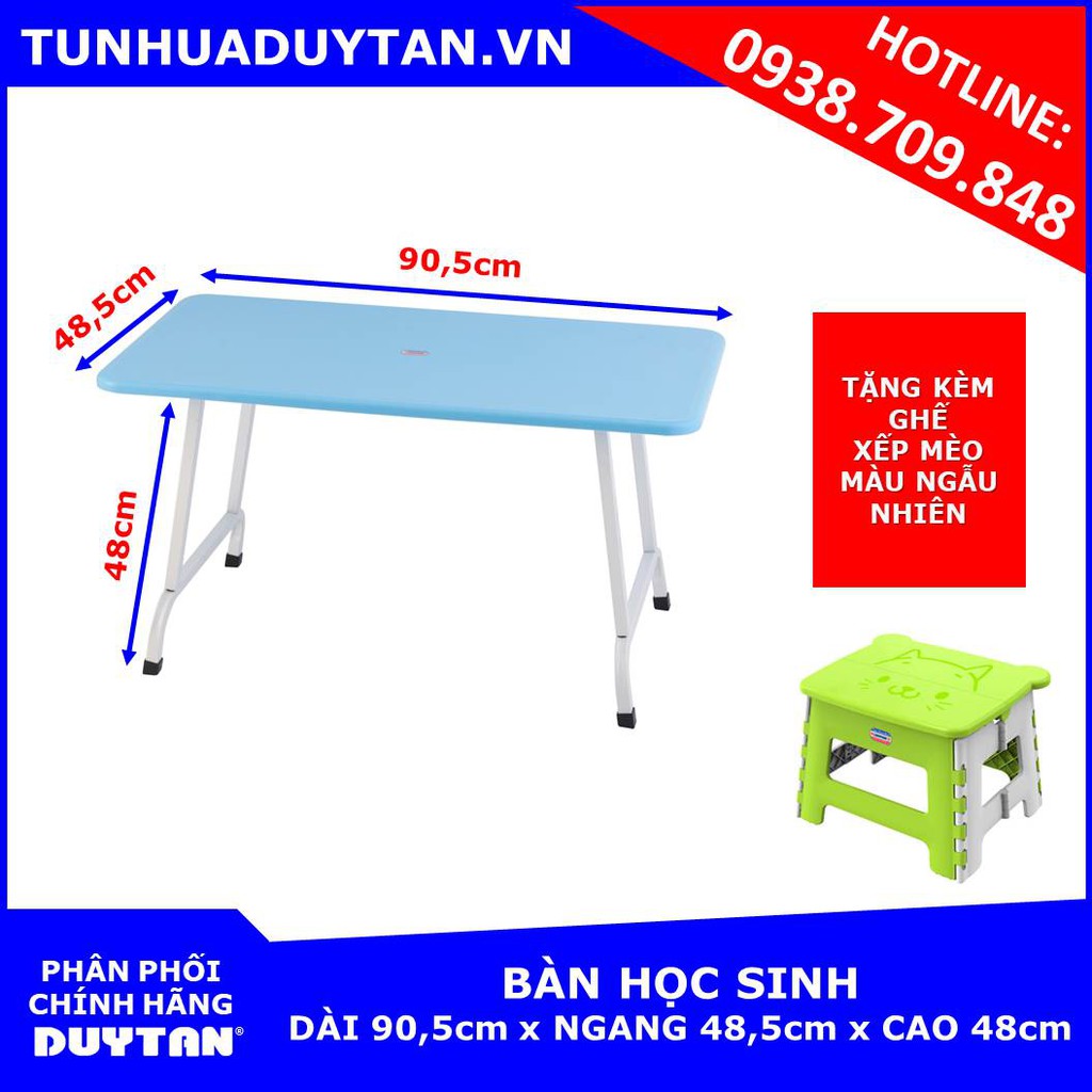 Bàn học sinh chân xếp Duy Tân tặng Ghế xếp mèo màu ngẫu nhiên