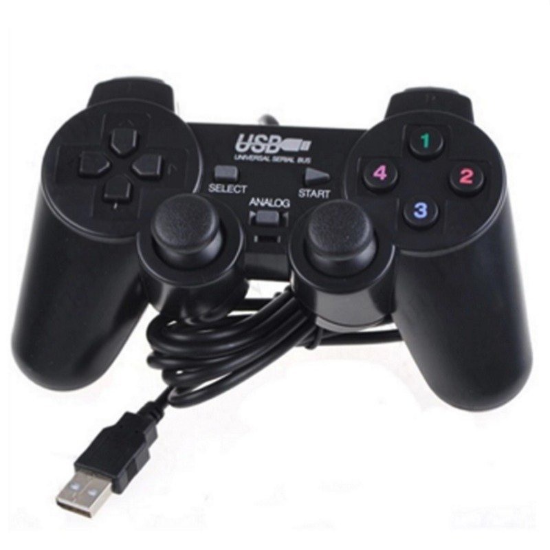 Tay cầm chơi game PS2 có dây chế độ rung, dây kết nối USB cho PC / Laptop - Hàng nhập khẩu