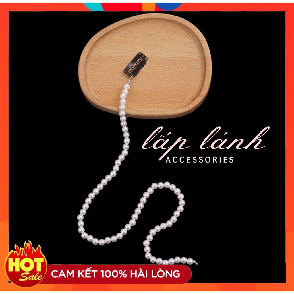 [HOT] Kẹp Tóc Phím Nối Tóc Hình Chuỗi Ngọc Trai Nhân Tạo Phối Tua Rua Phong cách thời trang cá tính 214KTNT8