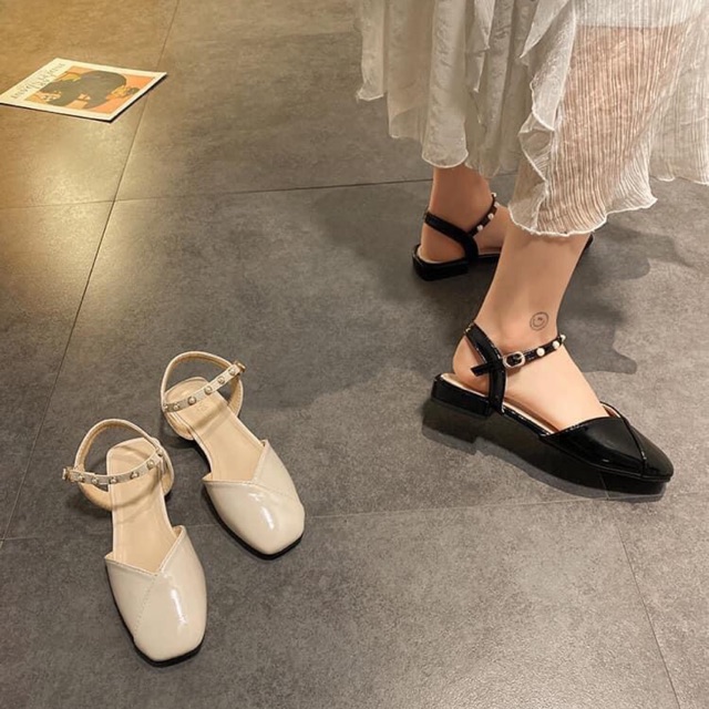 Giày bệt gắn đá quai ngọc(KÈM ảnh e tự chụp phía cuối nhé)