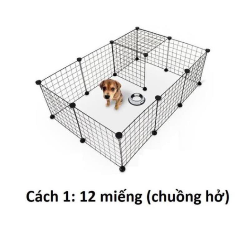 Bộ Chuồng quây chó mèo sóc thỏ 11 lưới + 1cửa+ Chốt Chuồng sắt sơn tĩnh điện -Chuồng quây chó mèo