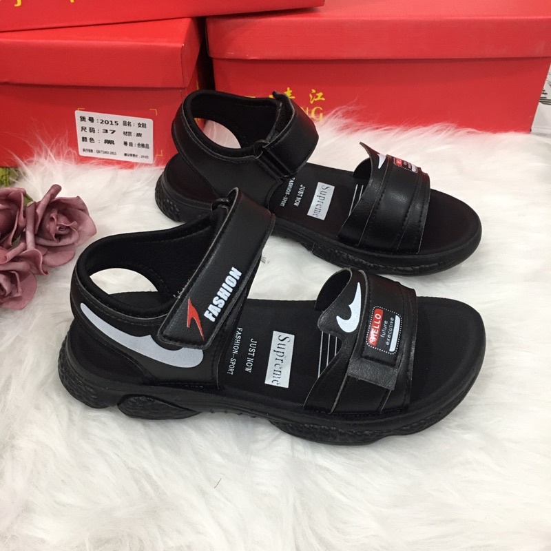 [MÃ SDF888 GIẢM 10% ĐƠN 99K]Sandal xăng đan quai da mềm chống trơn trượt cho bé trai bé gái từ 6 đến 16 tuổi