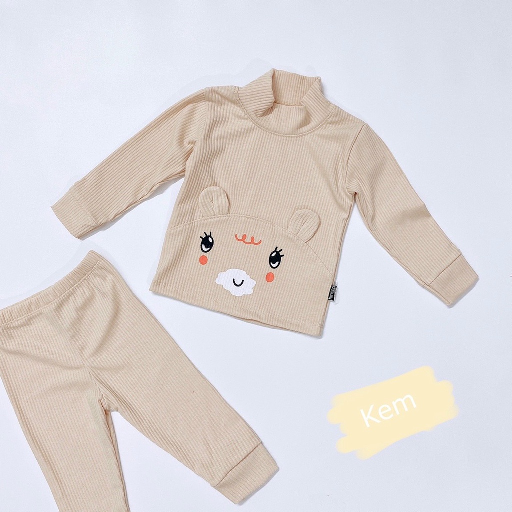 [Mimonri]BỘ LEN TĂM TAI THÚ cho bé trai bé gái [Hàng Mới Về] BỘ THUN GÂN THU ĐÔNG co giãn 4 chiều mềm mịn