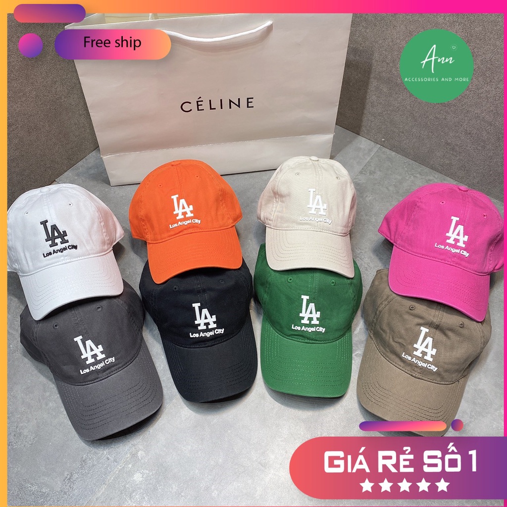 Mũ Lưỡi Trai LA Hot Hit, Chất Liệu 100% Kaki Cotton Mềm Nhẹ, Thiết Kế Thời Trang Cá Tính, Với Bảng Màu Nổi Bật, Hàng QC