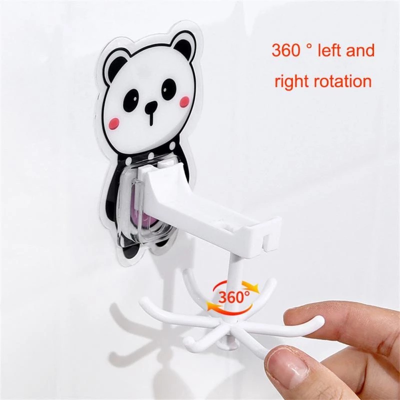 360° Giá Treo Đồ 6 Móc Có Thể Xoay Được Đa Năng Tiết Kiệm Không Gian Thiết Kế Hình Hoạt Hình