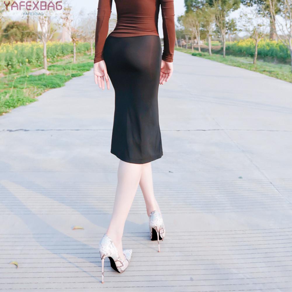 Womens Sheer Ultra-thin Long Skirts Sexy See Through Bodycon Party Clubwear