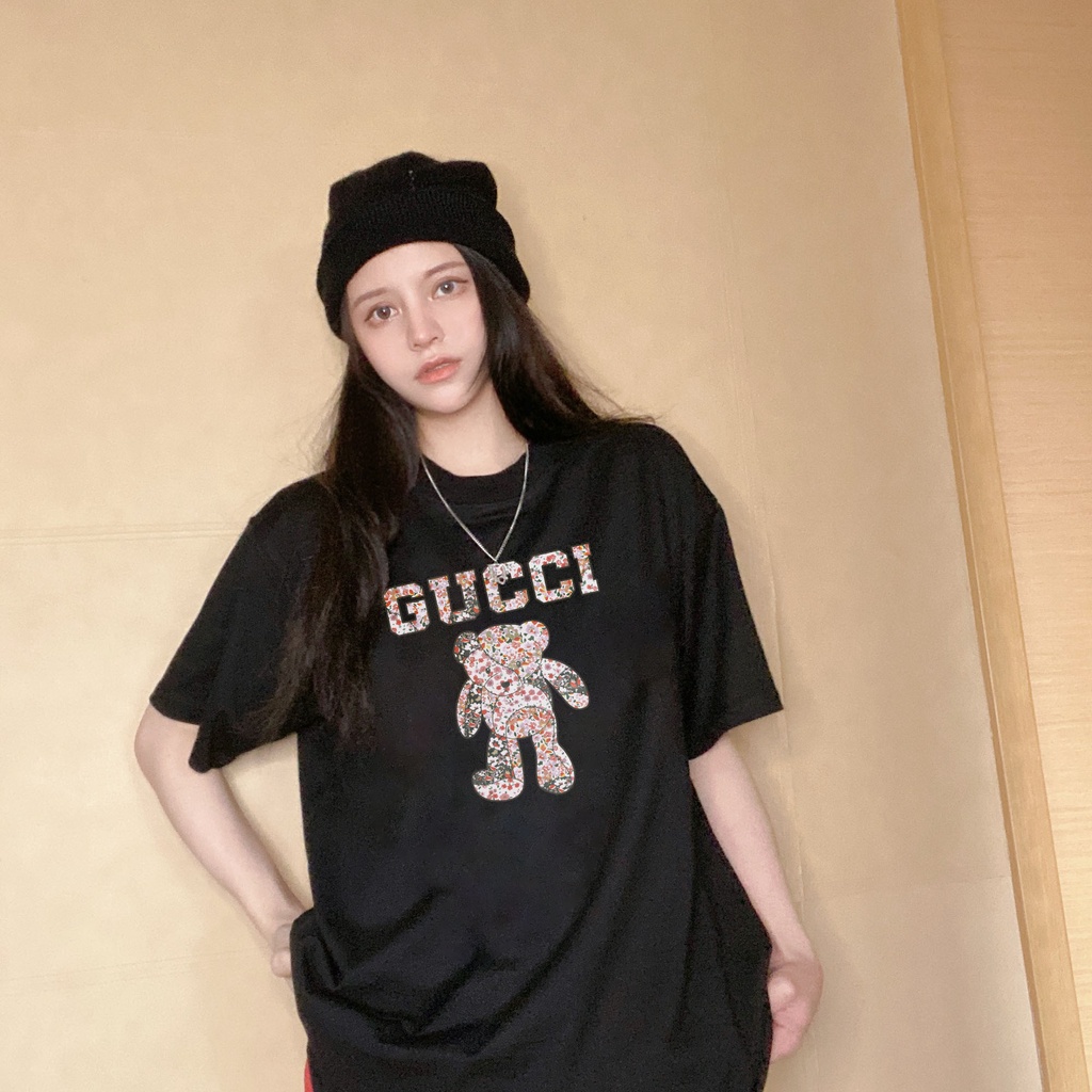 Áo phông guci nữ form rộng tay lỡ unisex, áo thun gucci nữ form rộng tay lỡ unisex cotton AT108 Miucho in logo