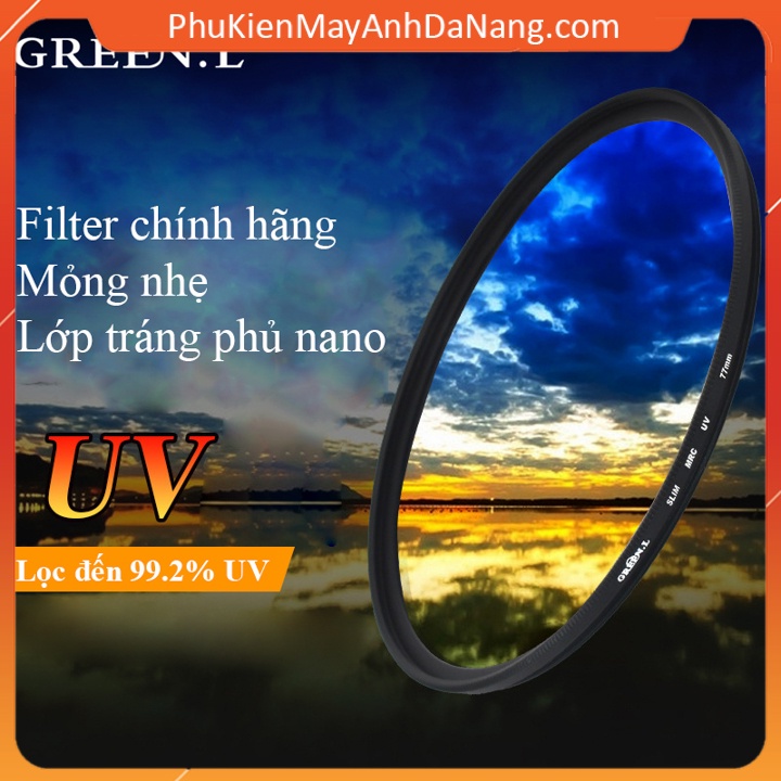 Kính Lọc UV Filter Slim MRC Chính Hãng GreenL Nhiều Kích Cỡ