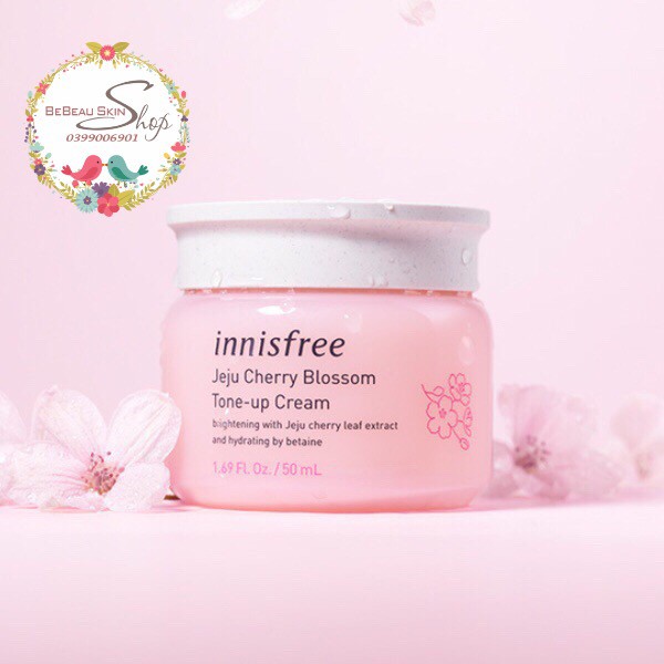 Kem Dưỡng Trắng Da Nâng Tone Tức Thì Innisfree Jeju Cherry Blossom Tone Up Cream