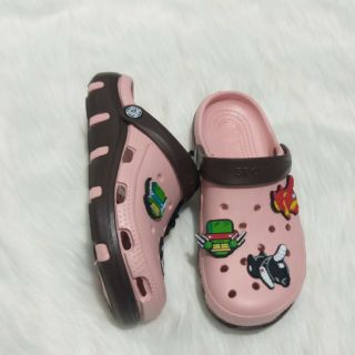 HOT HOT Dép sục thể thao 2 lớp hồng nâu sticker xinh xắn