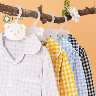 Đồ bộ pijama cho bé gái Chất xốp mềm họa tiết caro mặc mùa thu đông, đi ngủ cho bé