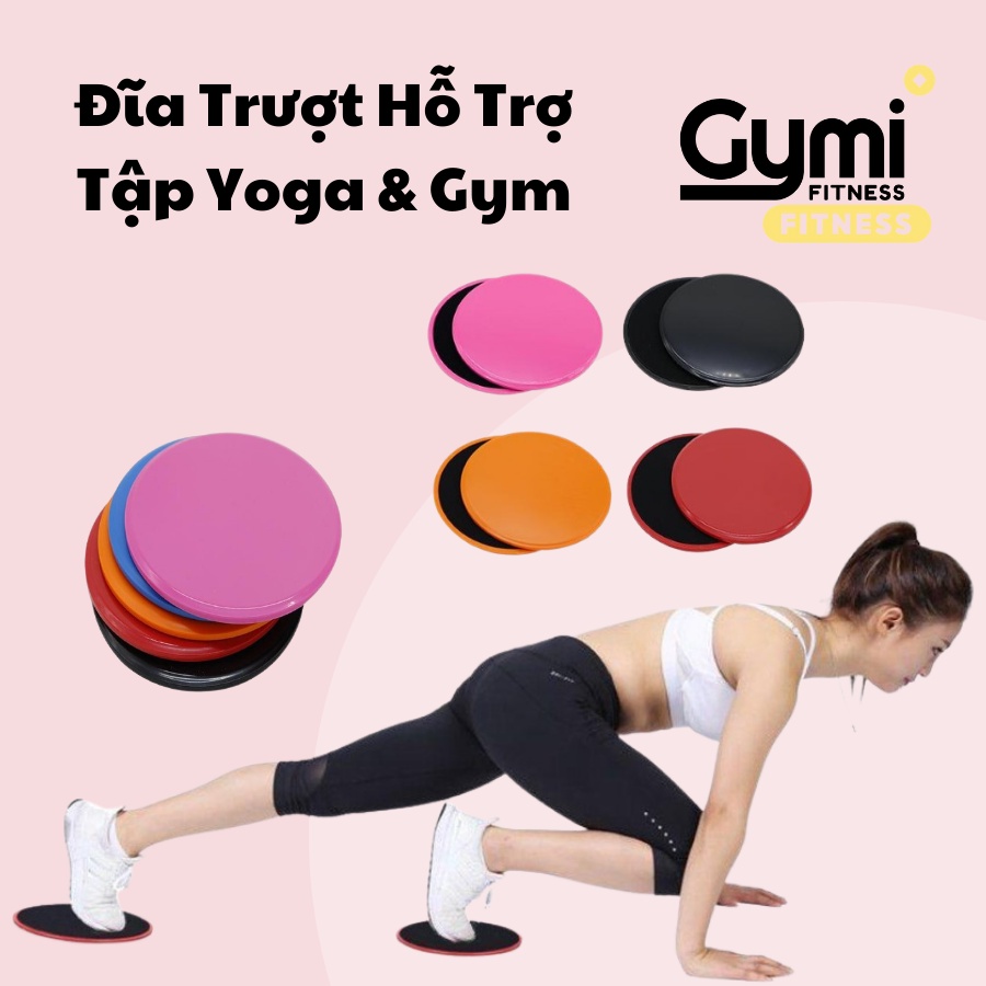 Bộ 2 đĩa trượt hỗ trợ tập Yoga và GYM | 1 Cặp Đĩa Tròn 18x18cm, Chất Liệu nhựa ABS và xốp