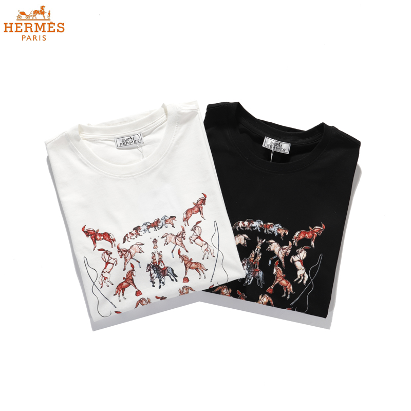 Áo Thun Cotton In Họa Tiết Độc Đáo Thời Trang Mùa Hè 2021 Ss Hermes