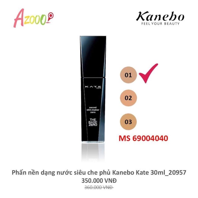 Kem nền dạng nước siêu che phủ - Kem nền Kanebo Kate The Base Zero Secret Skin Maker Zero Foundation