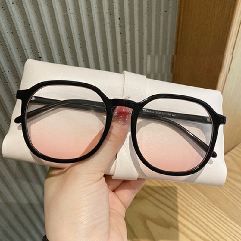 【Hàng Có Sẵn】Kính Mát Màu Đen Trơn Hình Oval Cho Nữ