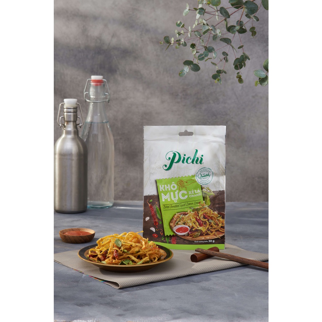 [HÀNG CHÍNH HÃNG] Khô mực xé vị lá chanh Pichi (Túi 50g)