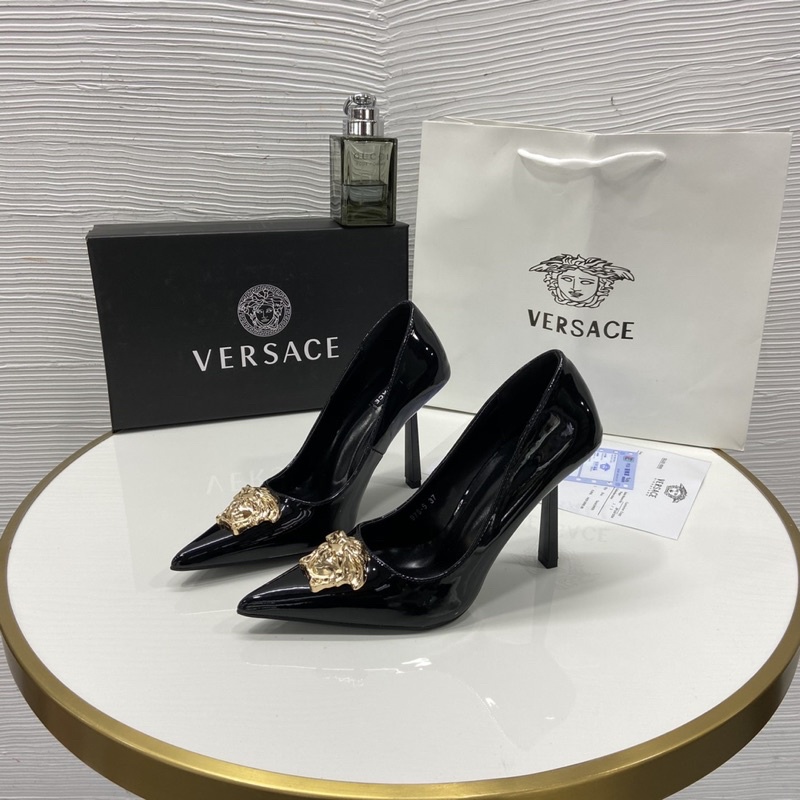 Giày cao gót versace tag khoá gót nhọn fullbox