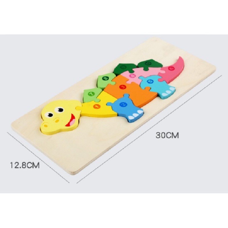 Tranh ghép gỗ con vật nối số từ 1 - 10 cho bé