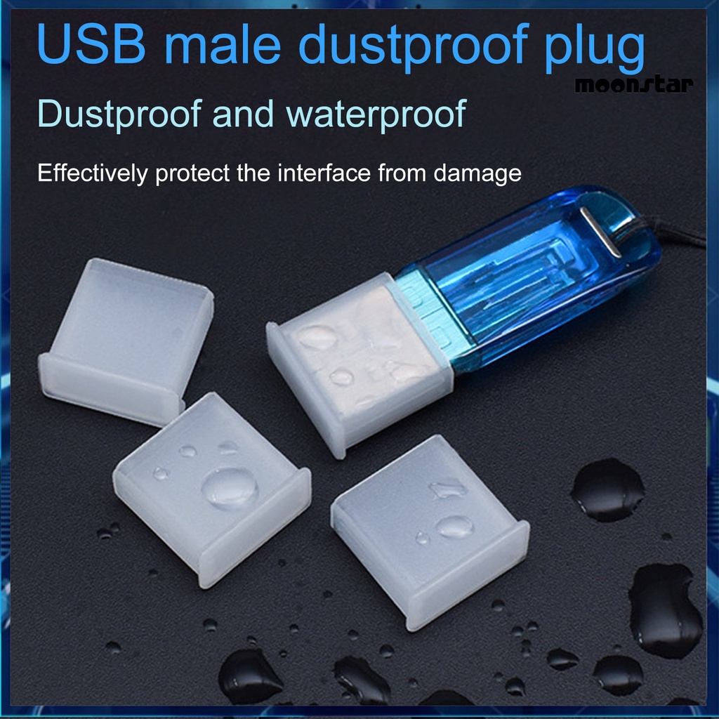 MO USB Cover Anti-dust Protective PE Mini USB-A Protective Sleeve for U Disk