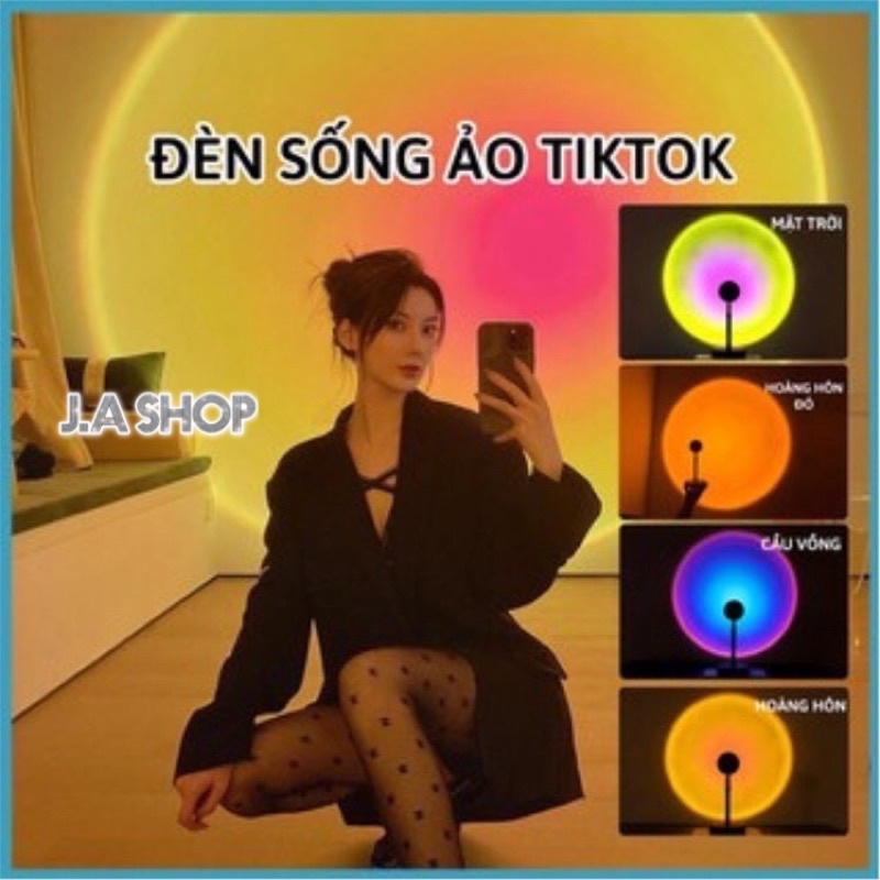 Đèn Hoàng Hôn 4 Màu, 16 Màu Hot Quay Tiktok, Livestream Có Remote Điều Khiển Cầu Vòng, Mặt Trời, Hoàng Hôn
