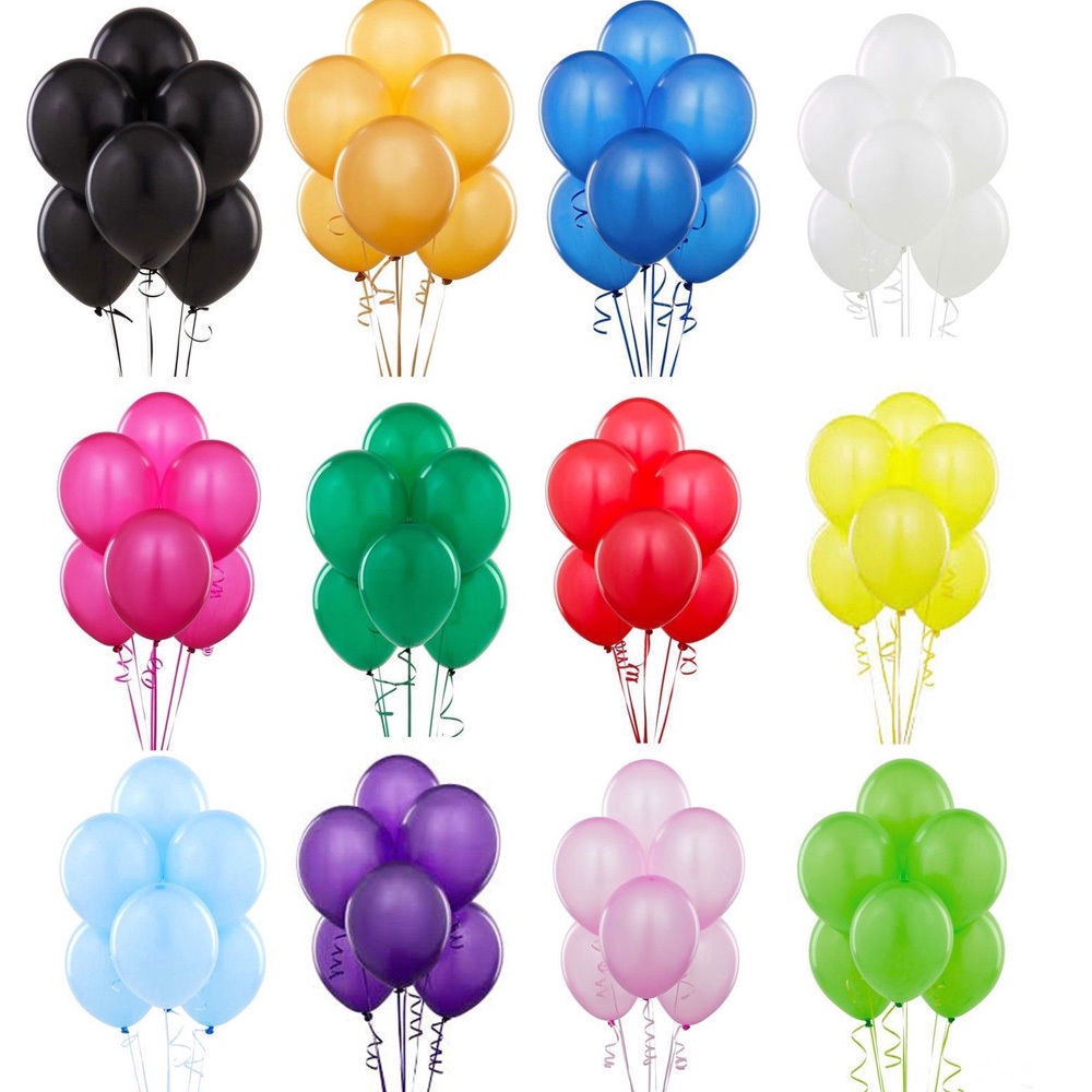 Bộ 20 / 50 / 100 Bong Bóng Latex Dày Nhiều Màu Sắc Dùng Trang Trí Tiệc Sinh Nhật / Đám Cưới