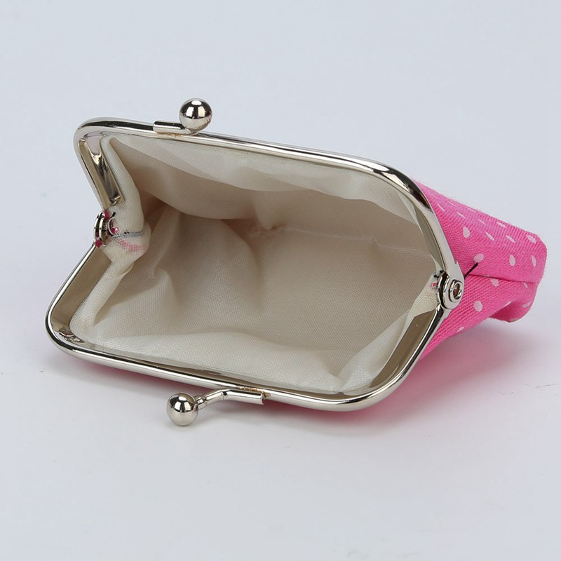 Ví tiền cầm tay in họa tiết chấm bi xinh xắn