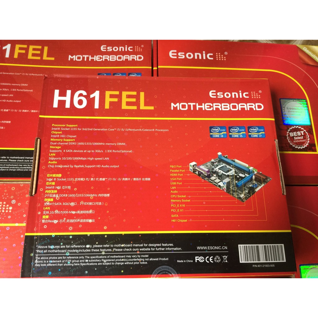 Main H61 Esonic hàng mới bảo hành 24 tháng