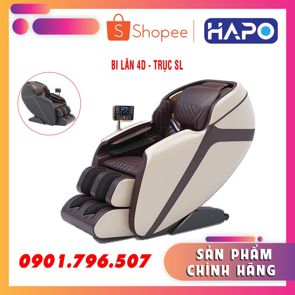 Ghế massage toàn thân đa năng cao cấp trục SL, bi lăn 4D, đầu silicon êm ái, giúp giảm đau nhức cơ, xương khớp tại nhà