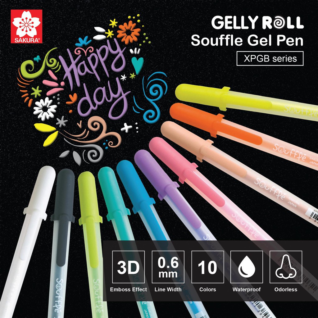 Bút bi Gel hiệu ứng 3D mờ ảo Sakura Gelly Roll Souffle Màu Vàng