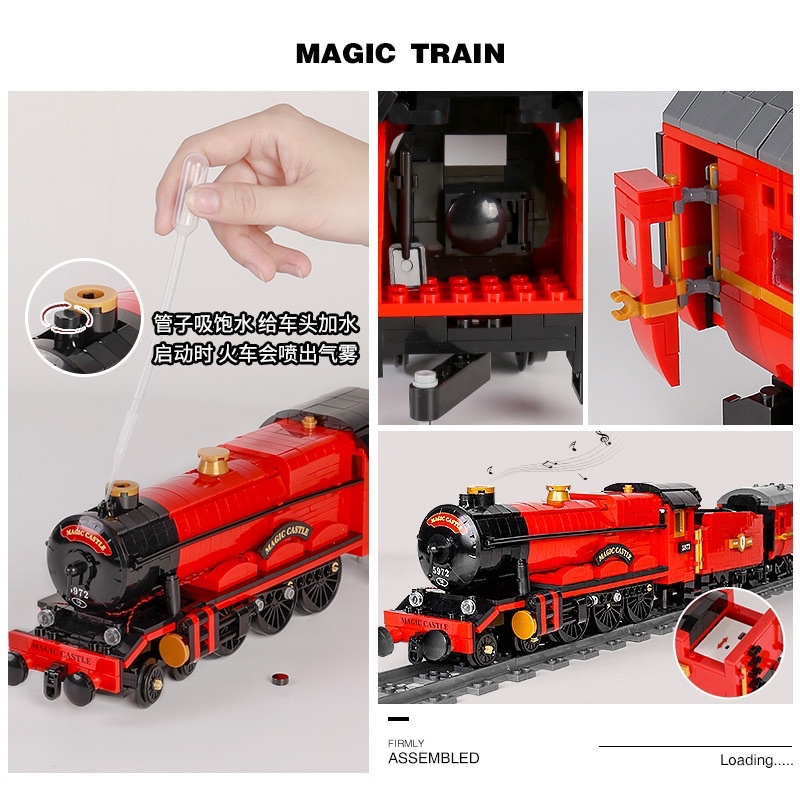 Mould king 16010 Magic Train Harry Potter mô hình lắp ráp đoàn tàu hoả đưa đón học sinh trường phép thuật Harry Potter