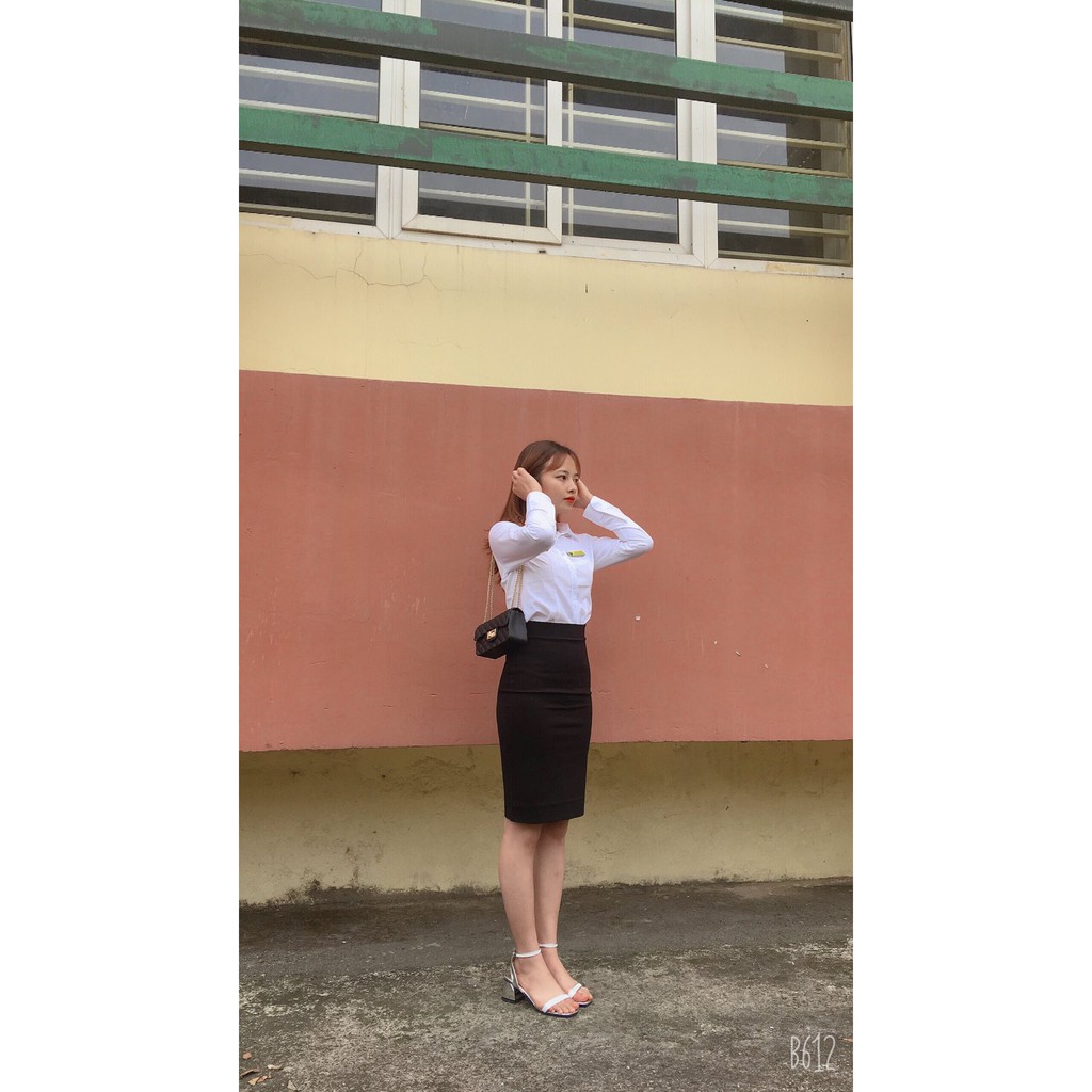 Chân váy ôm  công sở vải tuyết mưa cao cấp CÓ TÚI HAI BÊN VÀ CÓ XẺ SAU CV28