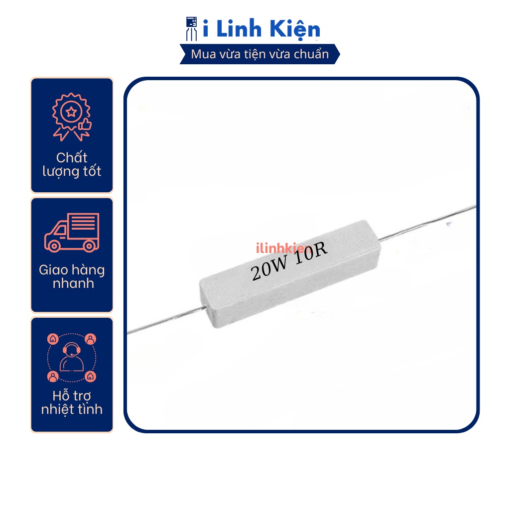 Điện trở sứ 20W 10R 5% chất lượng tốt