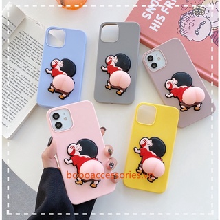 Ốp lưng OPPO F9 A92 A72 A52 F11 Pro A5 A9 2020 F5 F1S A59 F7 R9S Realme 6 C21Y Crayon Shin-Chan Squishy Ass Giảm Căng Thẳng Vỏ Điện Thoại TPU Mềm
