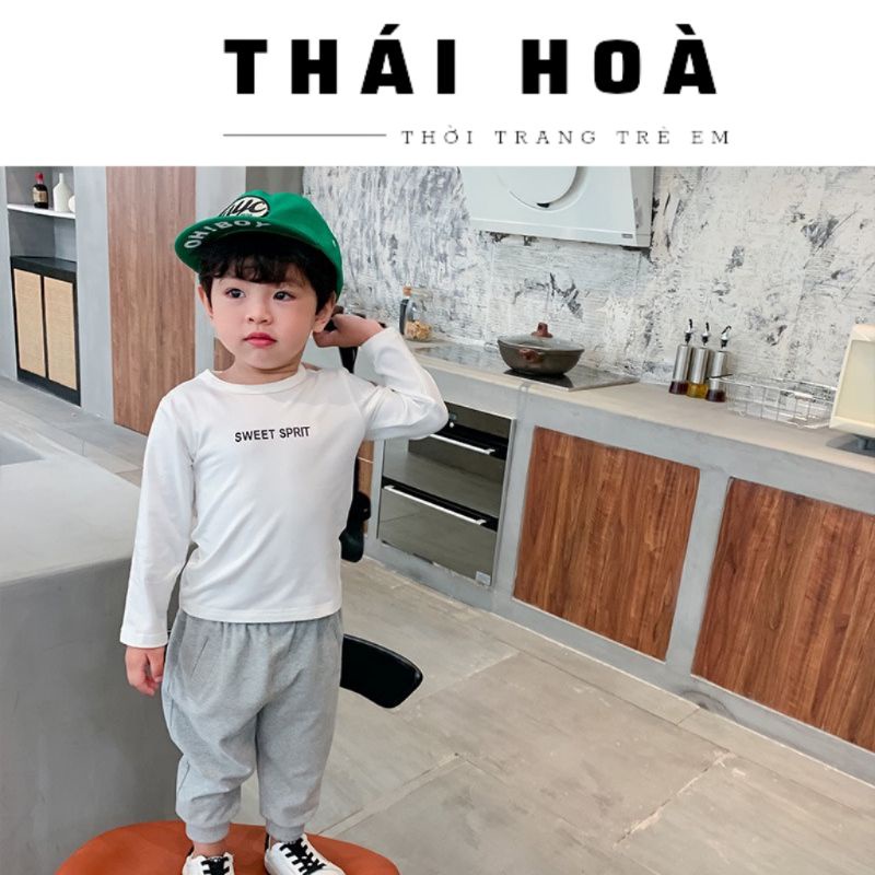 Áo thun bé dài tay  COTTON 4 CHIỀU  áo phông tay dài cho trẻ em 7_20kg siêu mềm mịn