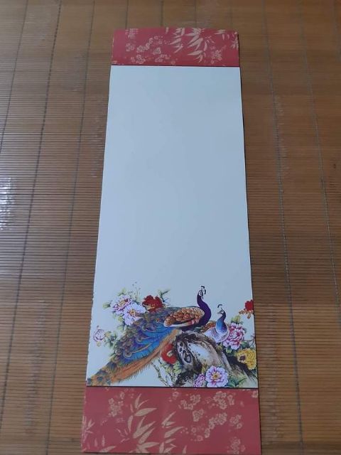 Combo 10 Giấy viết thư pháp có nẹp treo. Giấy viết thư pháp 27x80cm