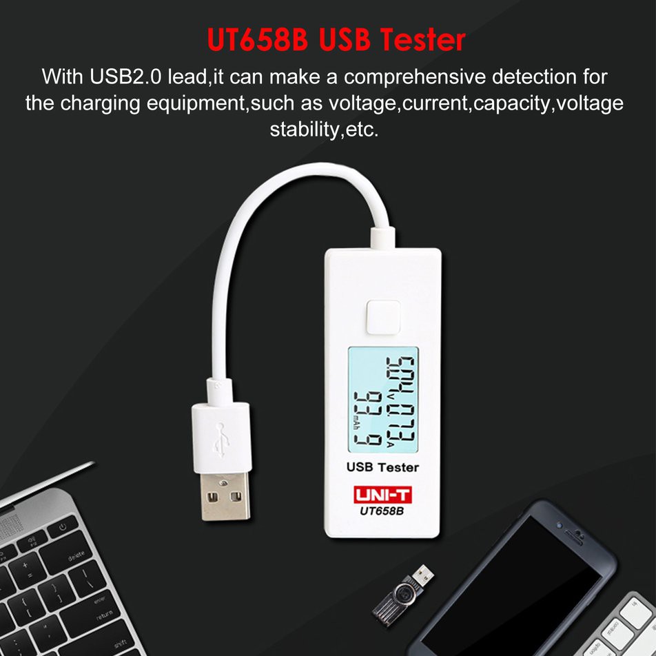 UNI-T Usb Kiểm Tra Điện Áp Kỹ Thuật Số Màn Hình Lcd Dc3-9V 0-3.5a Ht11