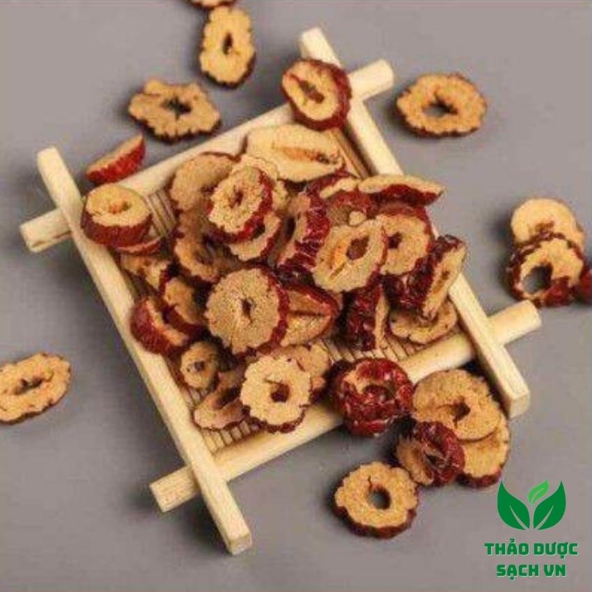 {Có hút chân không ) Táo đỏ thái lát sấy khô thơm ngon ngọt 500g thảo dược sạchVN