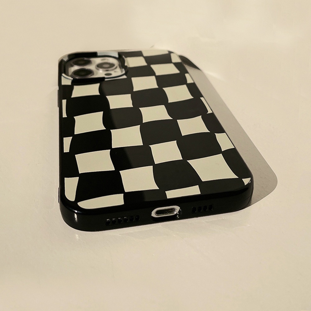 Ốp Điện Thoại TPU Mềm Chống Sốc Họa Tiết Sọc Caro Phong Cách Hàn Quốc Cho IPhone 13 12 11 Pro Max XS XR 8 7 Plus