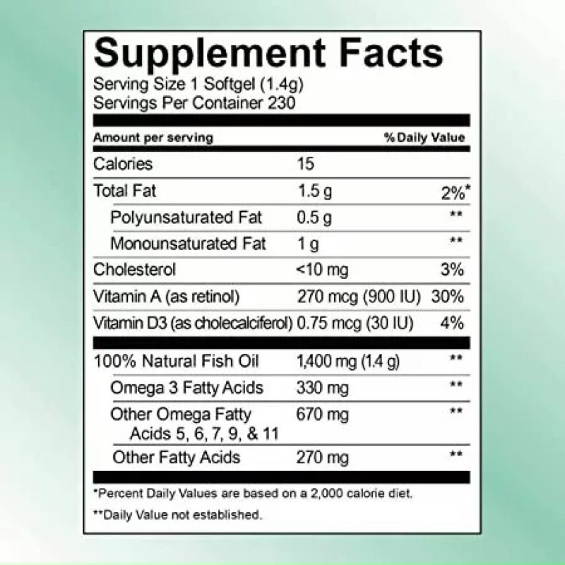 Dầu Cá Kirkland Wild Alaskan Fish Oil 1400mg Hộp 230 Viên