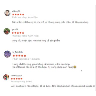 Mùng xếp 1m2/1m4/1m6/1m8 x2m