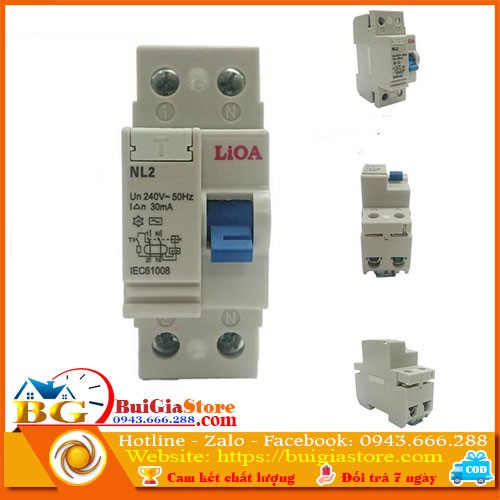 CB chống giật LiOA - 30mA - RCCB (cầu dao chống rò dòng)