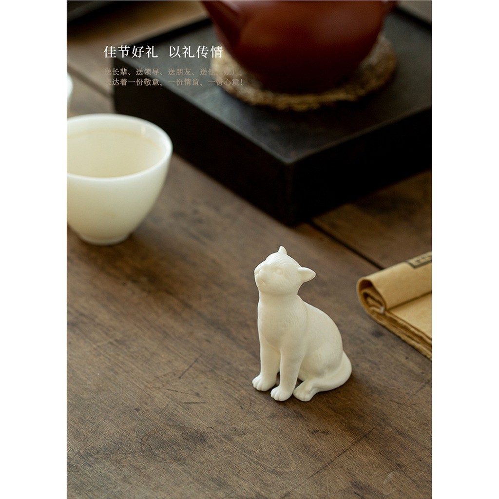 Girl Heart Ceramic Cat Small Ornaments Desktop Home Study Personality Creative Decorations  Birthday Gift | BigBuy360 - bigbuy360.vn